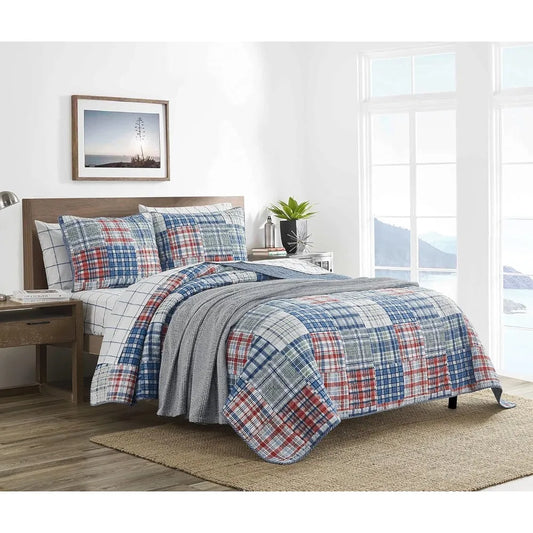 Queen Quilt Set, Soft & Breathable Cotton Bedding with Lightweight Feel, Reversible 3 Piece Bed Set with Matching Pillow