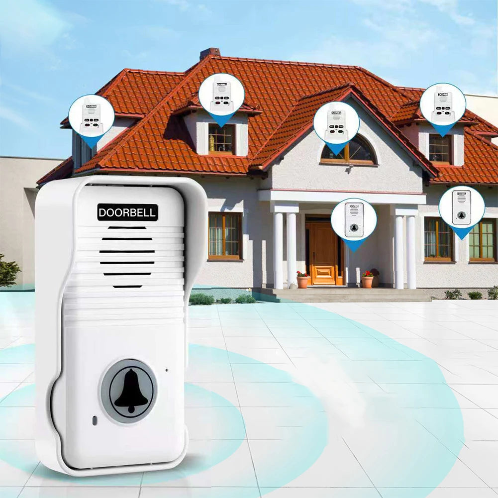 Wireless Voice Duplex Intercom Doorbell with Rechargeable Battery House Home Audio Apartment Room Intercom for Factory Office