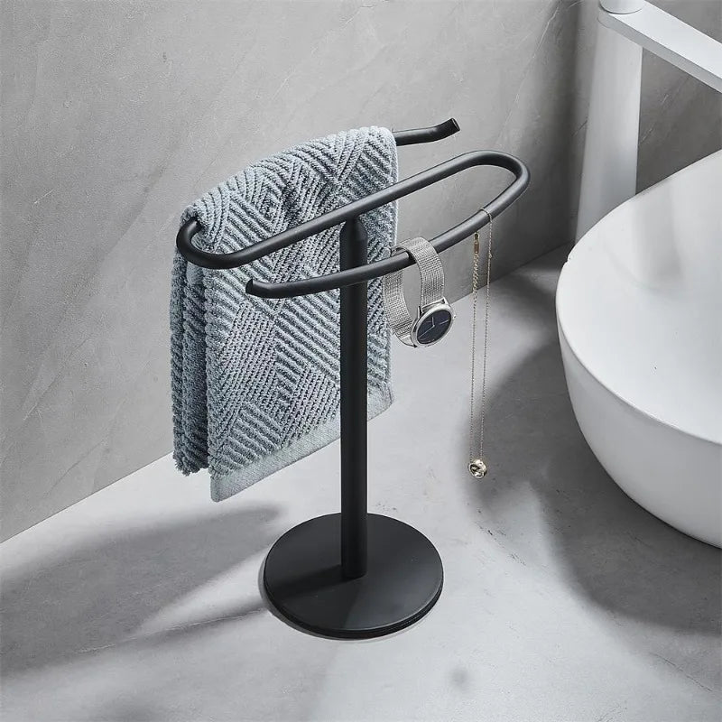 Metal Countertop Double Sided Hand Towel Holder For Bathroom