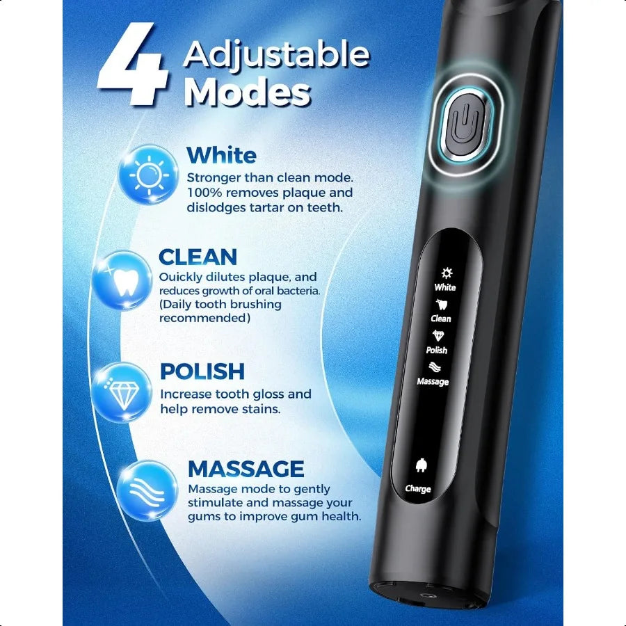 Rotating Electric Toothbrush For Adults 8 Heads 4 Modes