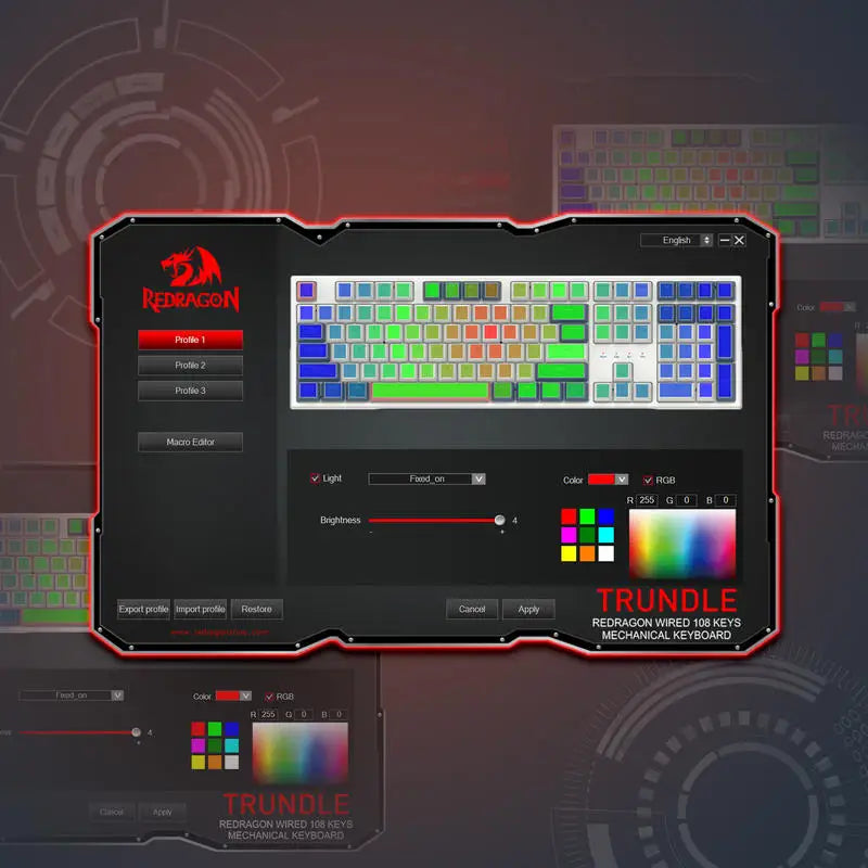 Redragon K668 RGB Mechanical Gaming Keyboard 108 Key Wired Keyboard with Hot-Swappable Switches
