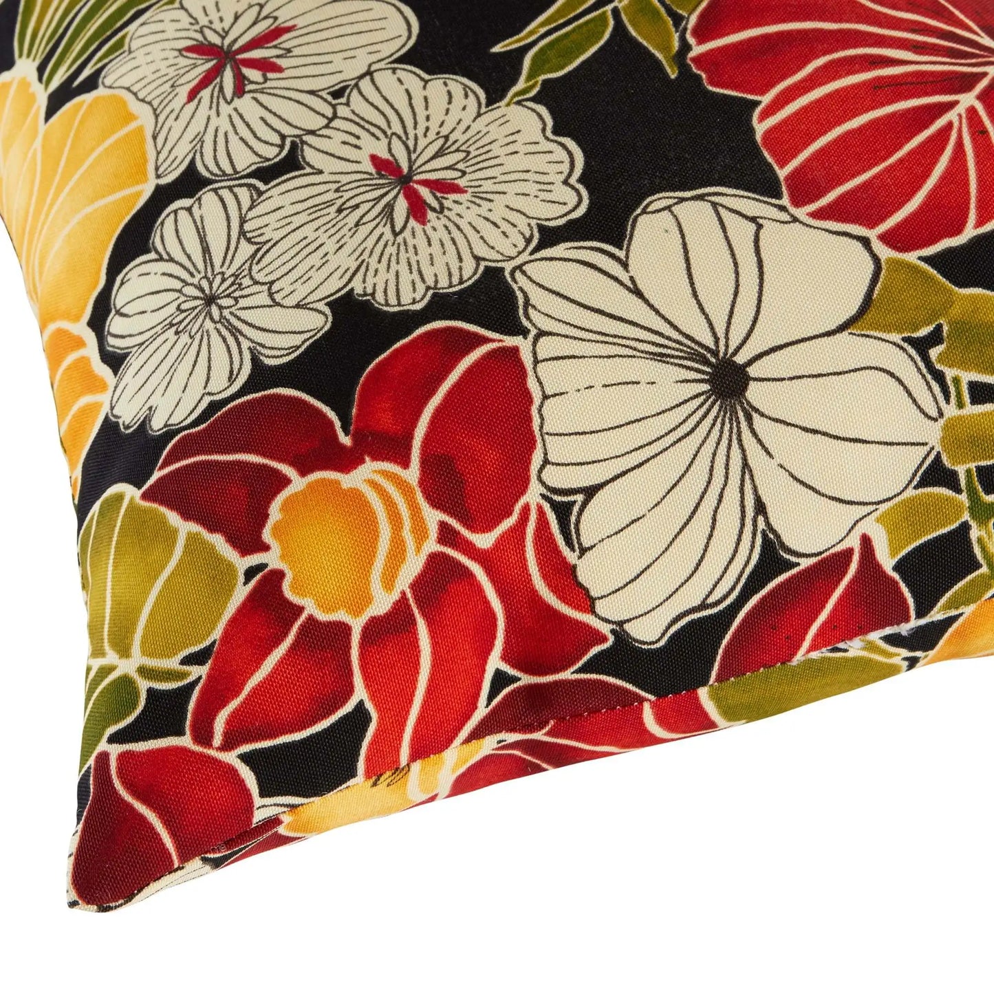 Tropical Floral Outdoor Throw Pillow Set of 2 Water Resistant Patio Accent Cushions