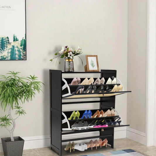 Natural Rattan Shoe Organizer Shoe Rack Shoe-shelf Shelves Storage Cabinet  70*24*87cm