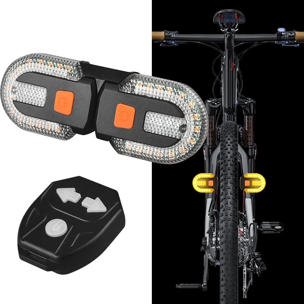 Bicycle Turn Signal Light With Remote USB Rechargeable Lamp