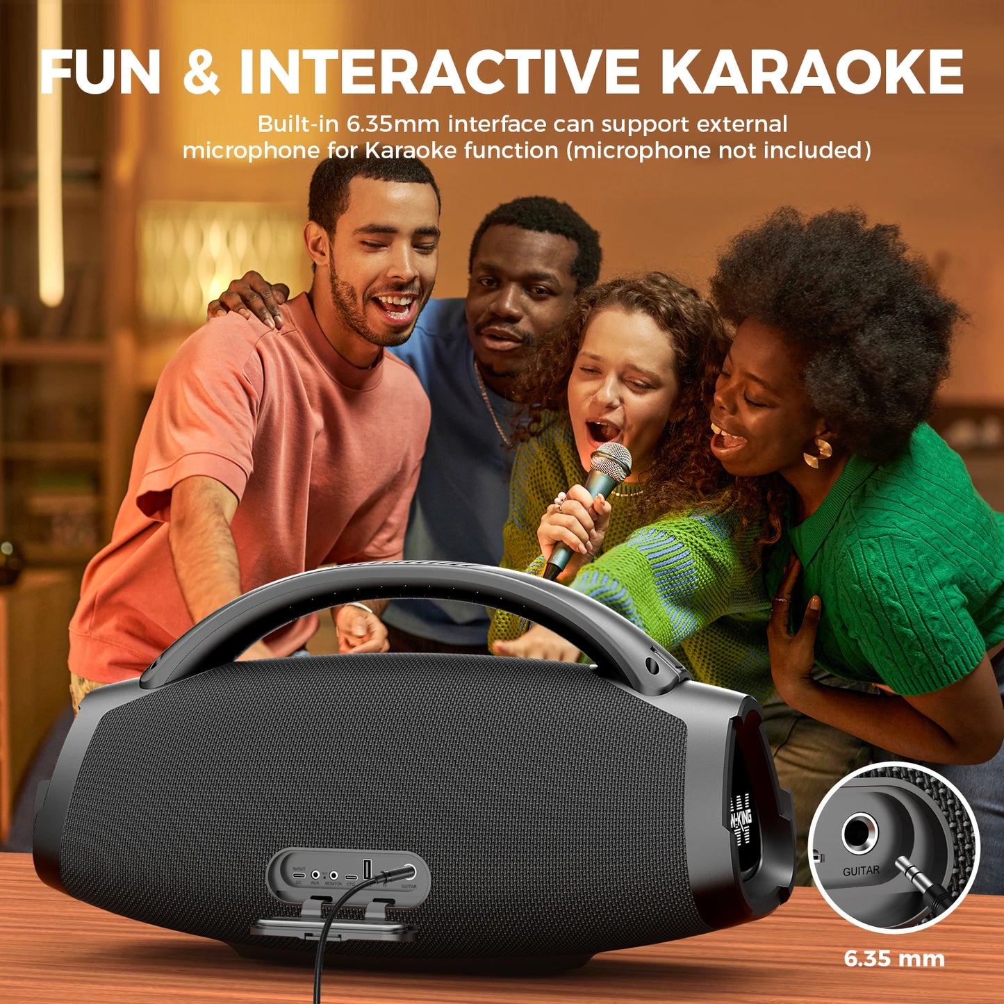 W-KING X20S 140W Bluetooth Speaker .Portable Waterproof Boombox with Deep Bass & Extended Battery Life