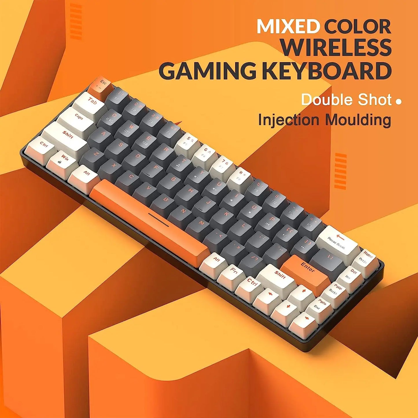 RK68 Wireless Mechanical Gaming Keyboard .Bluetooth 5.0 & Dual Mode Connectivity    Description: