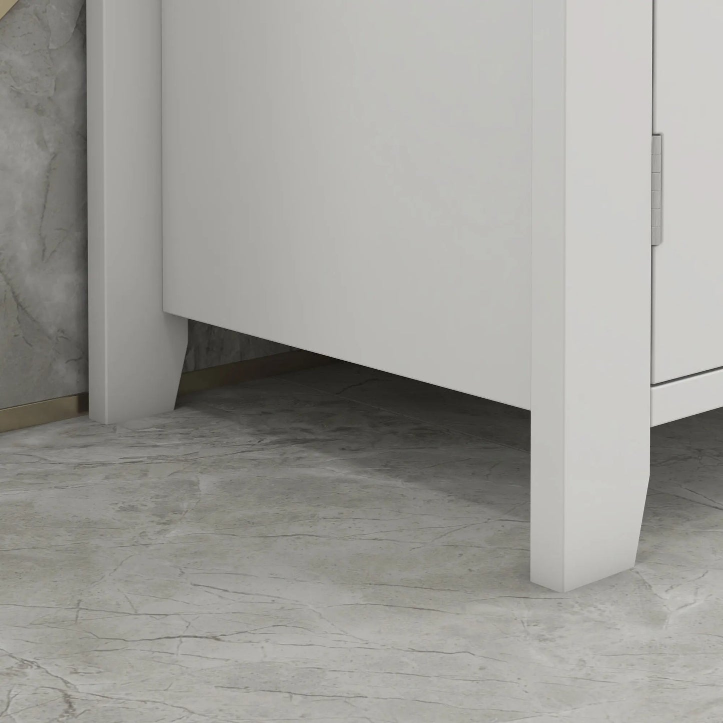 Kleankin Pedestal Sink Storage Cabinet U Shape Vanity