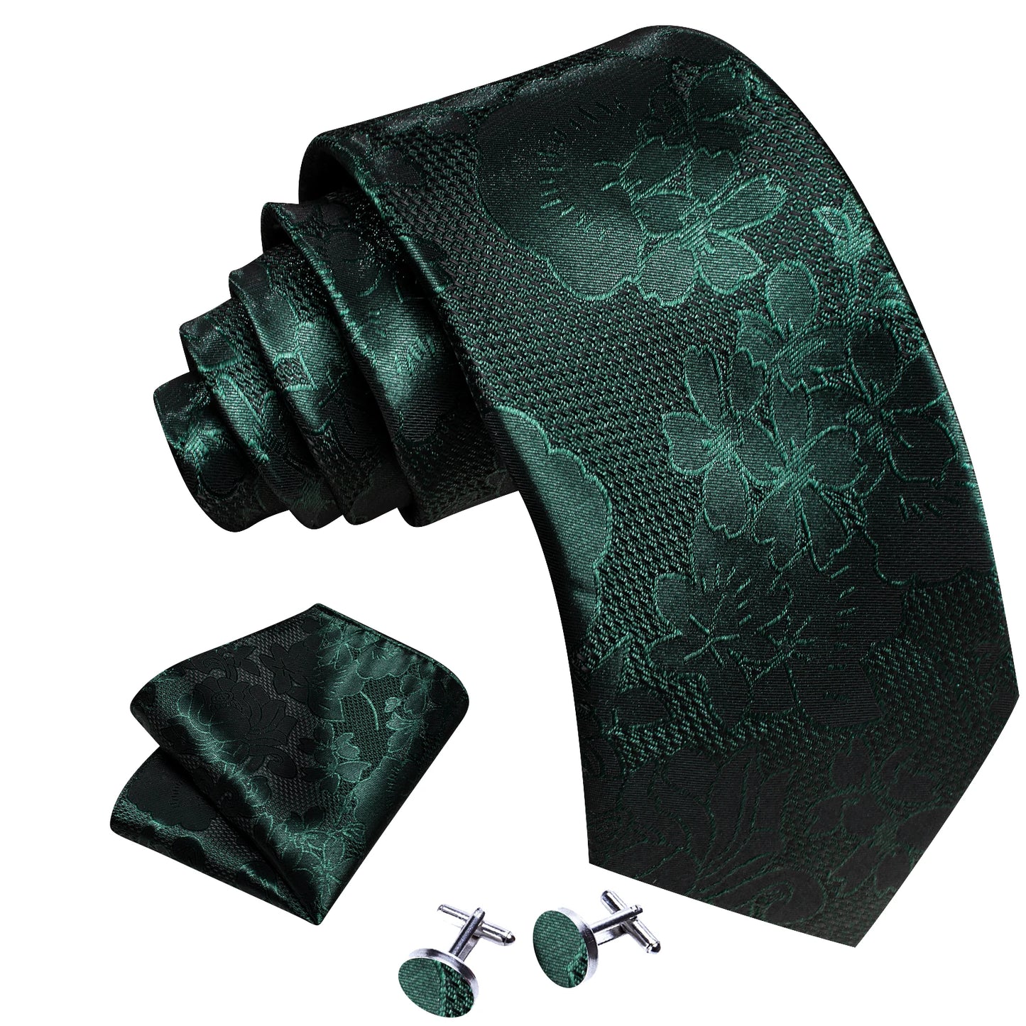 Men’s Luxury Brown Floral Silk Necktie .Elegant Wedding, Business & Formal Dress Tie