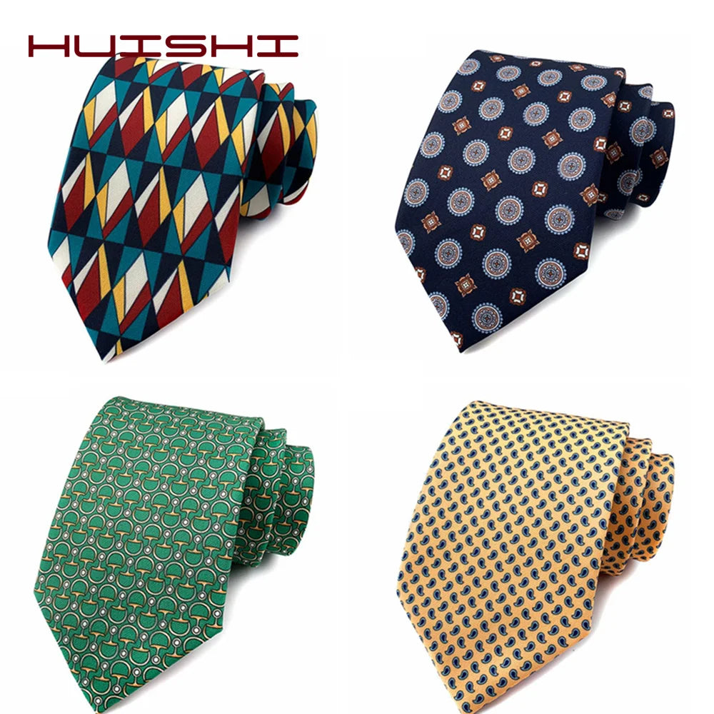 Men’s Luxury 8cm Vintage Silk Necktie Classic Designer Business, Wedding & Formal Dress Tie