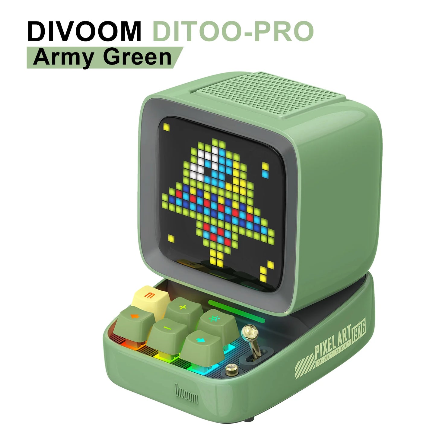 Divoom Ditoo-Pro bluetooth desktop bluetooth speaker portable kids lametric time clock pixel art retro  gaming room alarm clock