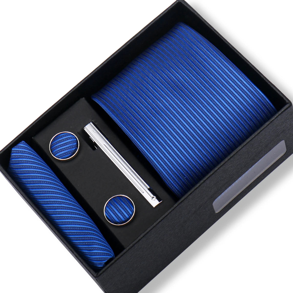 Tie Men With Box Top Quality Business Ties Hanky Cufflink Set Clips Green Necktie Corbatas For Men Wedding In Gift Box Gravatas