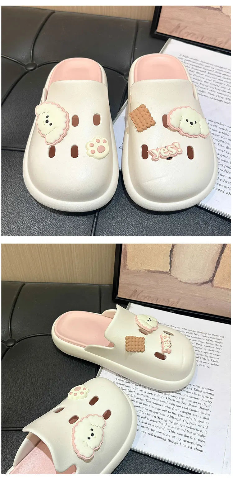 Cute Dog Cartoon Plush House Slippers for Men and Women
