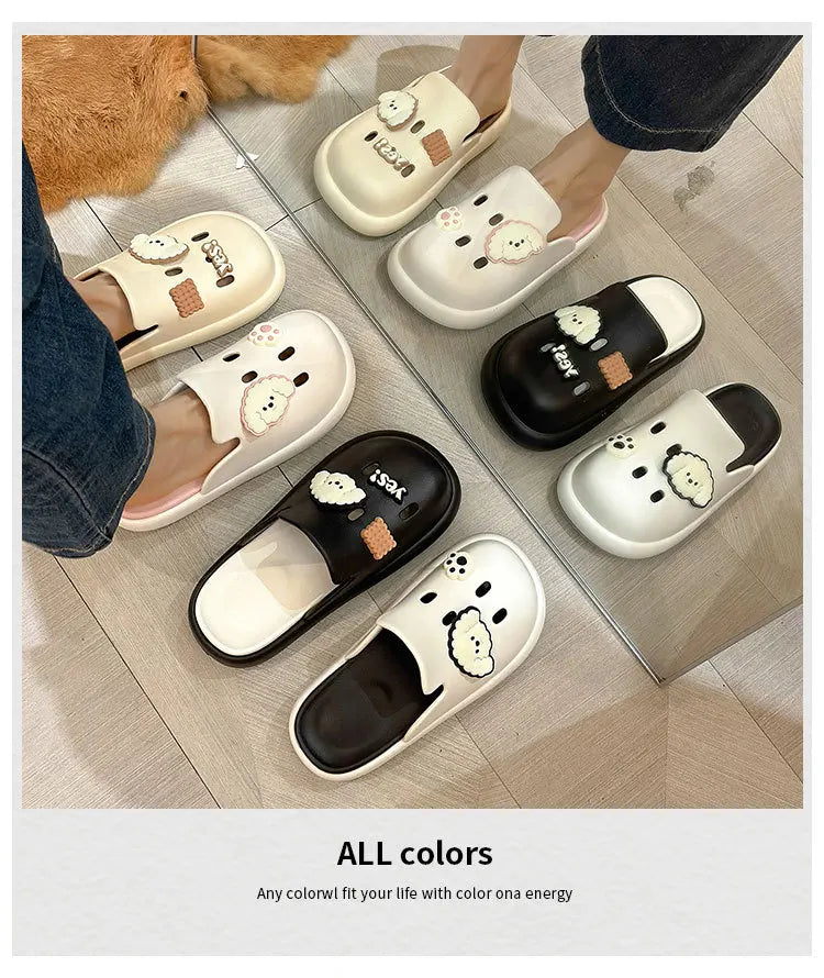 Cute Dog Cartoon Plush House Slippers for Men and Women