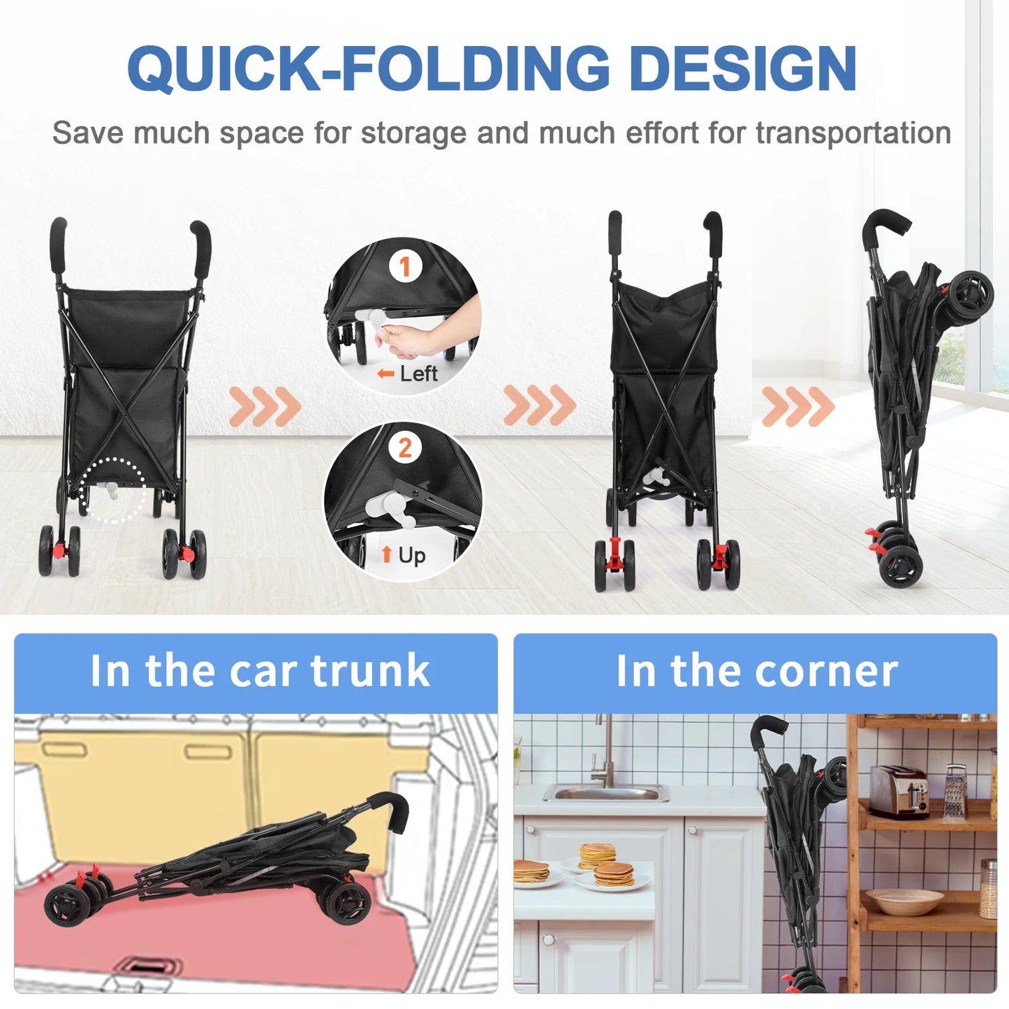 Multifunctional Folding Utility Wagon Cart – Portable Heavy-Duty Collapsible Rolling Cart for Shopping, Gardening, Camping, Beach & Grocery Transport