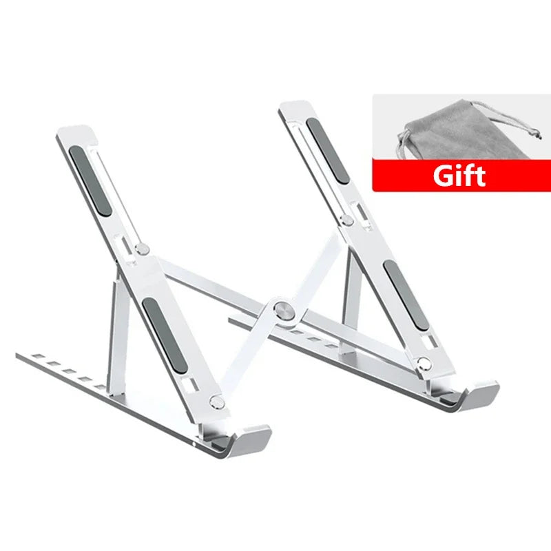 Adjustable Folding Aluminum Laptop Stand . Portable Desk Support