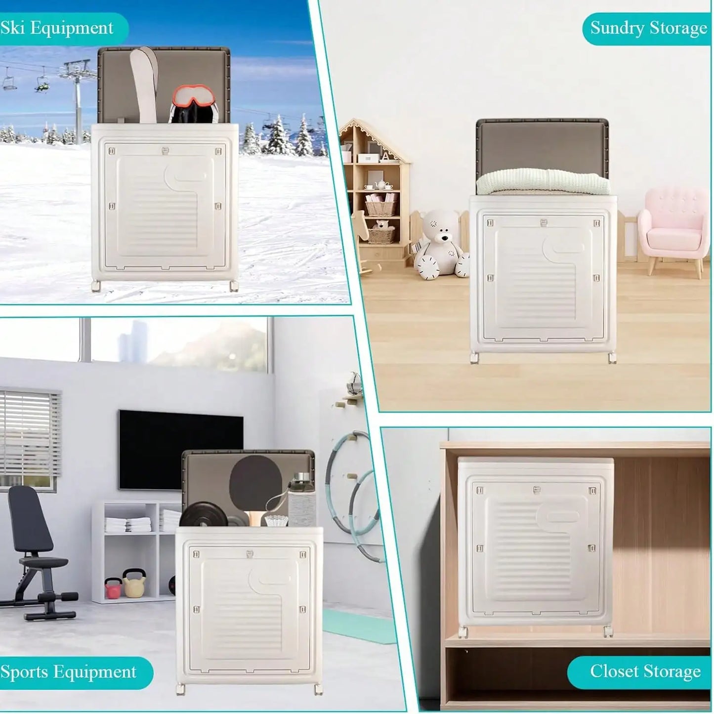 Slim Rolling Laundry Hamper with Lid & Wheels. Space-Saving Organizer