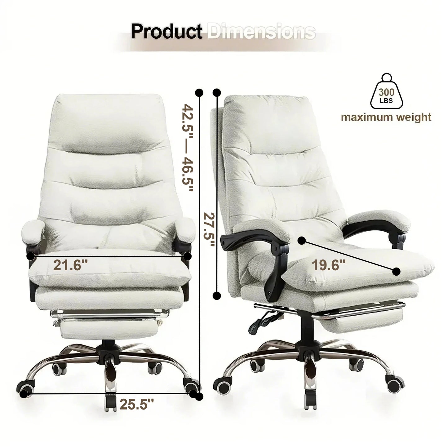 Comfortable Office Chair High Back Executive Desk Chair Leather Computer Gaming Chair Swivel Office Chairs with Footrest