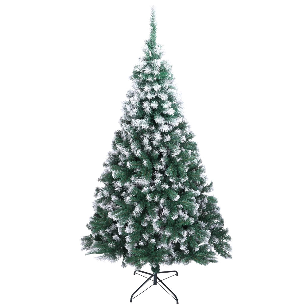 7FT Snow-Flocked Artificial Christmas Tree .870 Branches with Realistic Winter Holiday Design