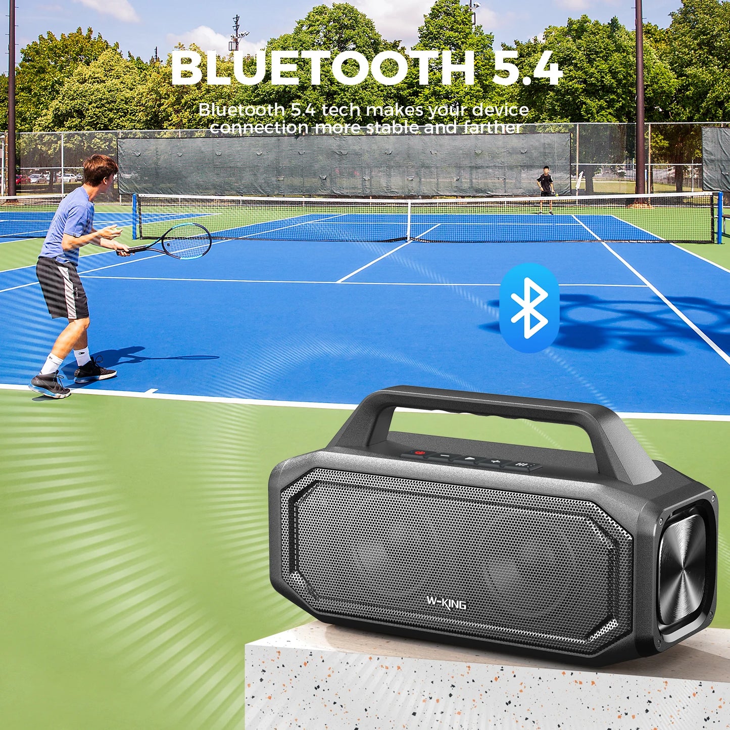 W-KING Portable Bluetooth Speaker.Waterproof Wireless Outdoor Speaker with Deep Bass & Power Bank
