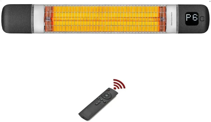 Infrared Patio Heater, Carbon Wall Mounted Heater 300/1500W, 6 Heat Modes Outdoor Heater, IP55 Waterproof, Instant Heat