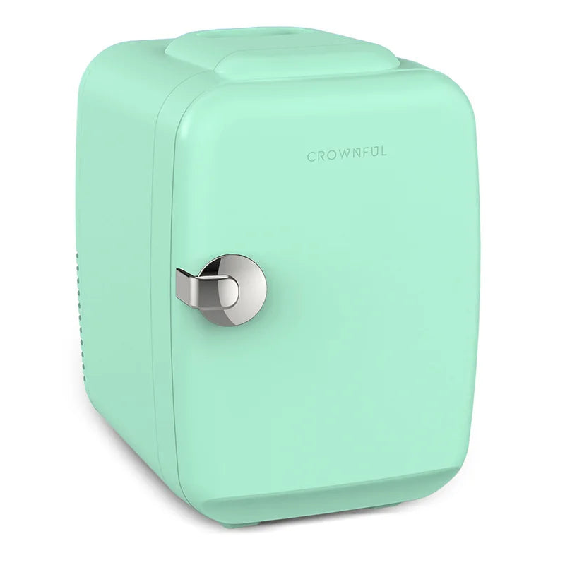 CROWNFUL 4L Mini Fridge – Portable Personal Refrigerator & Warmer for Skincare, Cosmetics, Beverages, Snacks, Office, Bedroom & Travel