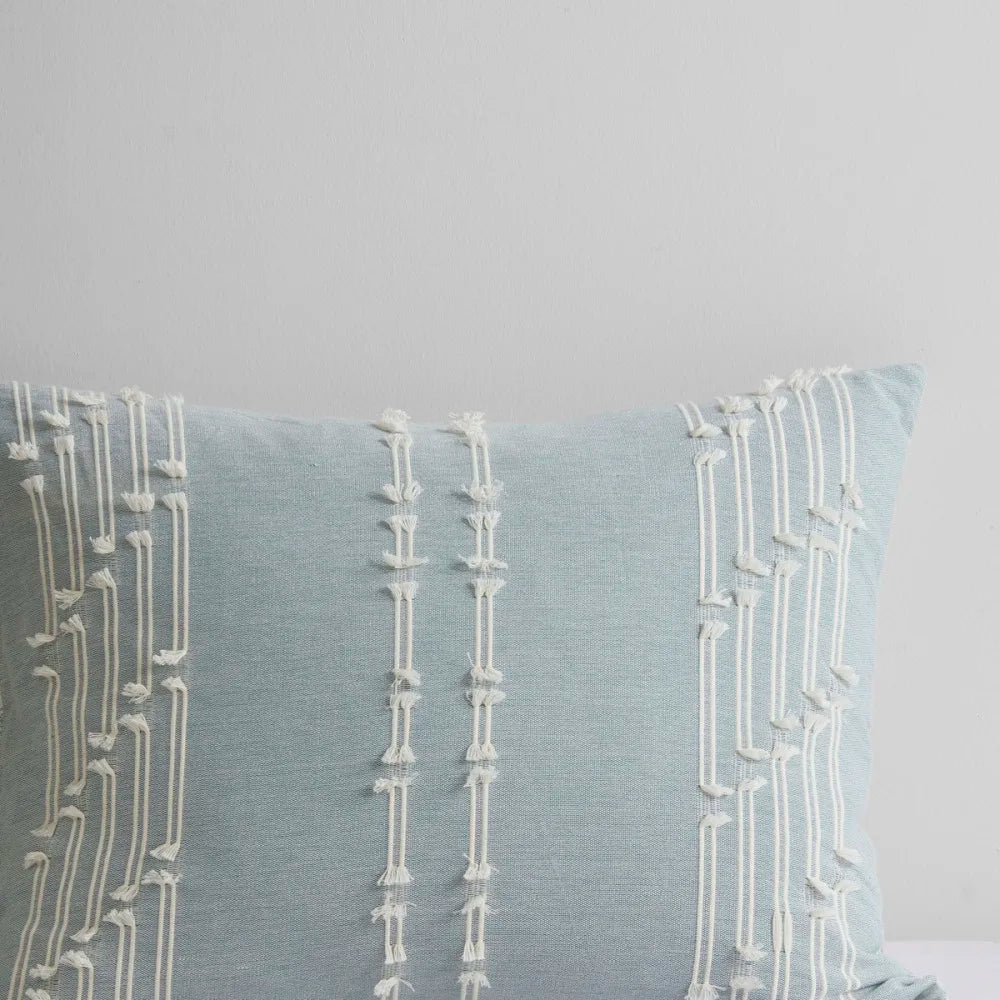3 Piece Cotton Jacquard Comforter Set Aqua Full/Queen