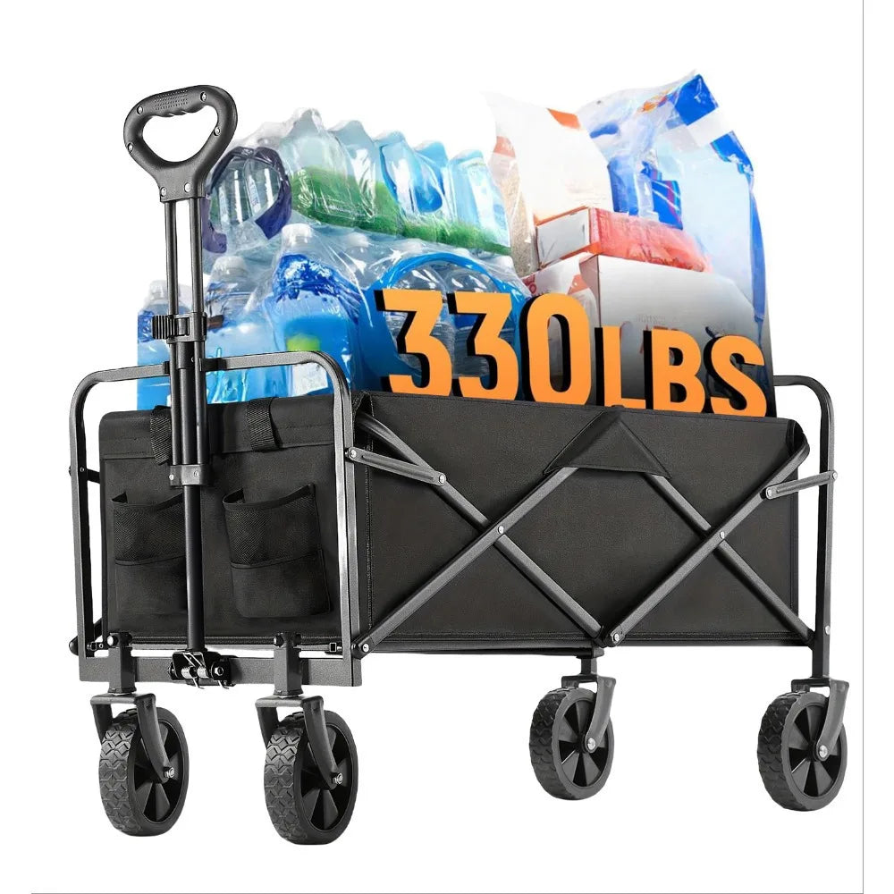 360 lb Heavy-Duty Folding Utility Wagon with Large Wheels