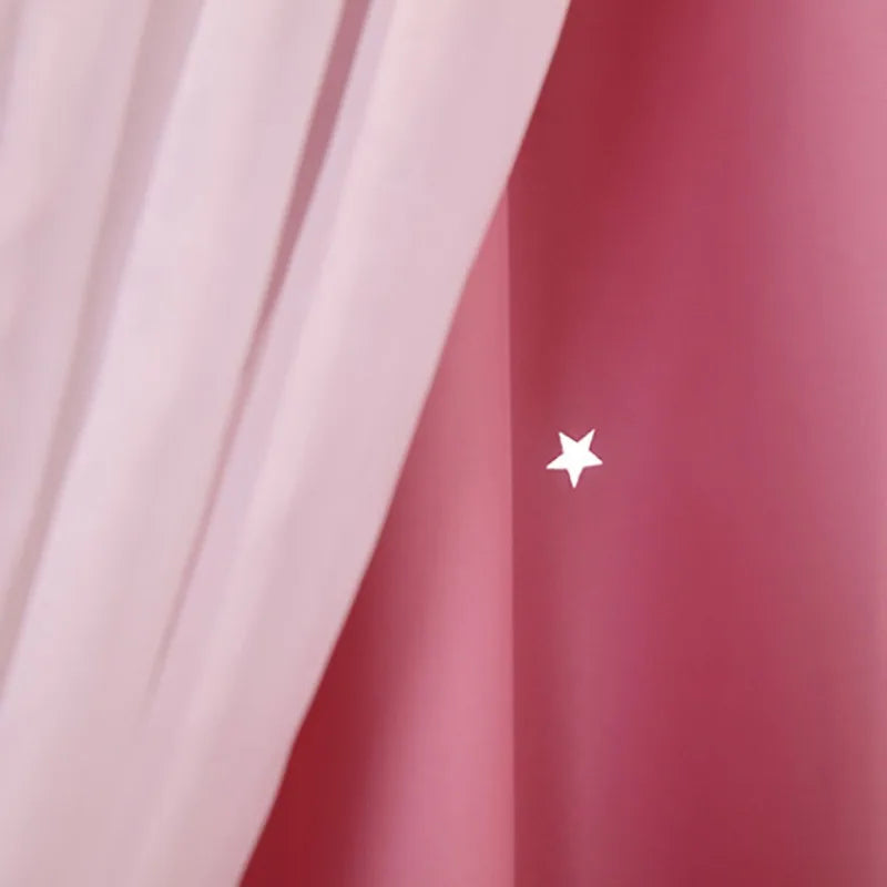 Dream Star Blackout Curtains. Elegant Double Layer Bedroom Window Panels
