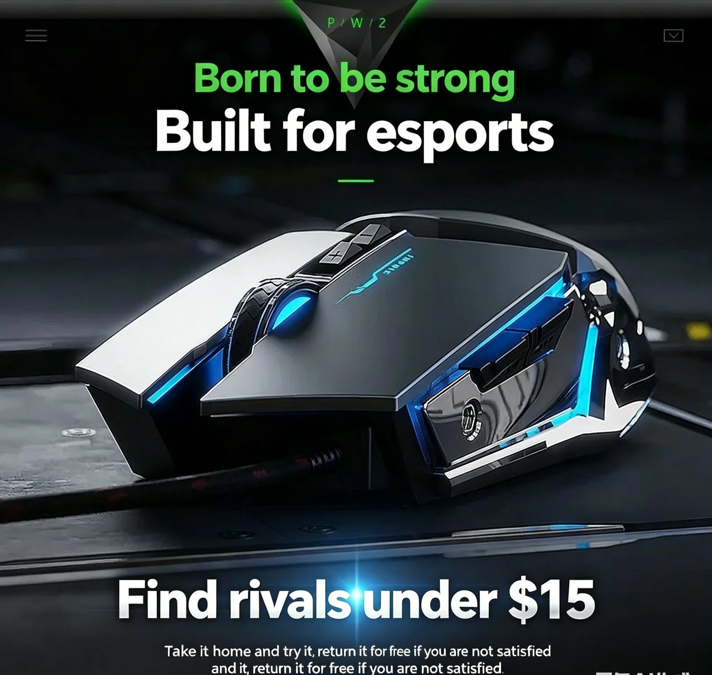 RGB Dual Mode Wireless Gaming Mouse. Rechargeable Ergonomic LED Mouse for PC & Laptop
