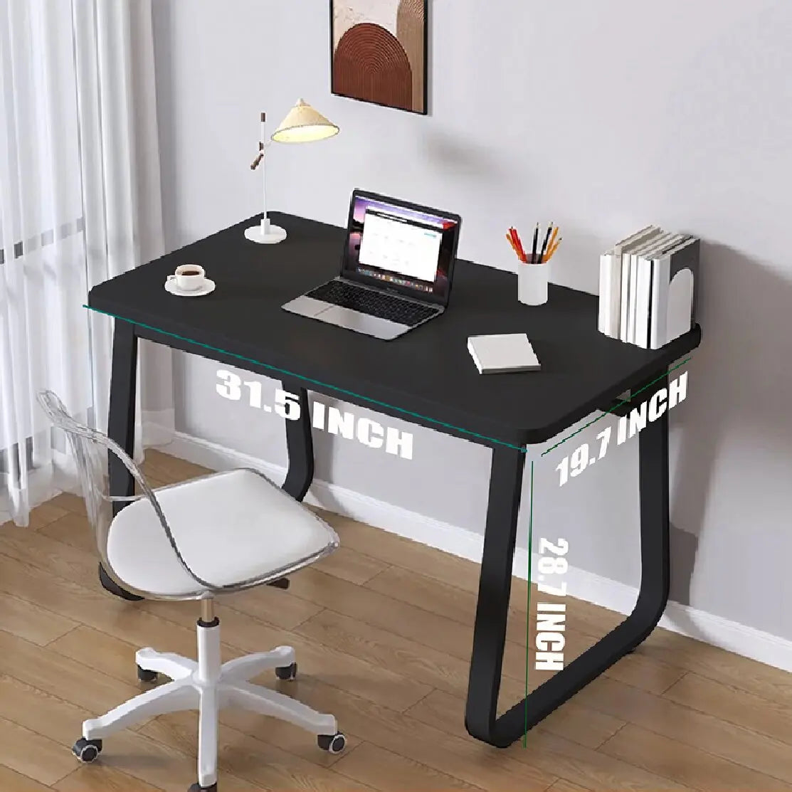 Computer Desk Modern Simple Style Desk for Home Office, White Small Writing Table Study Corner Work Desk for Bedroom