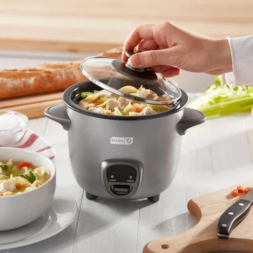 2 Cup Electric Mini Rice Cooker With Keep Warm Nonstick Pot