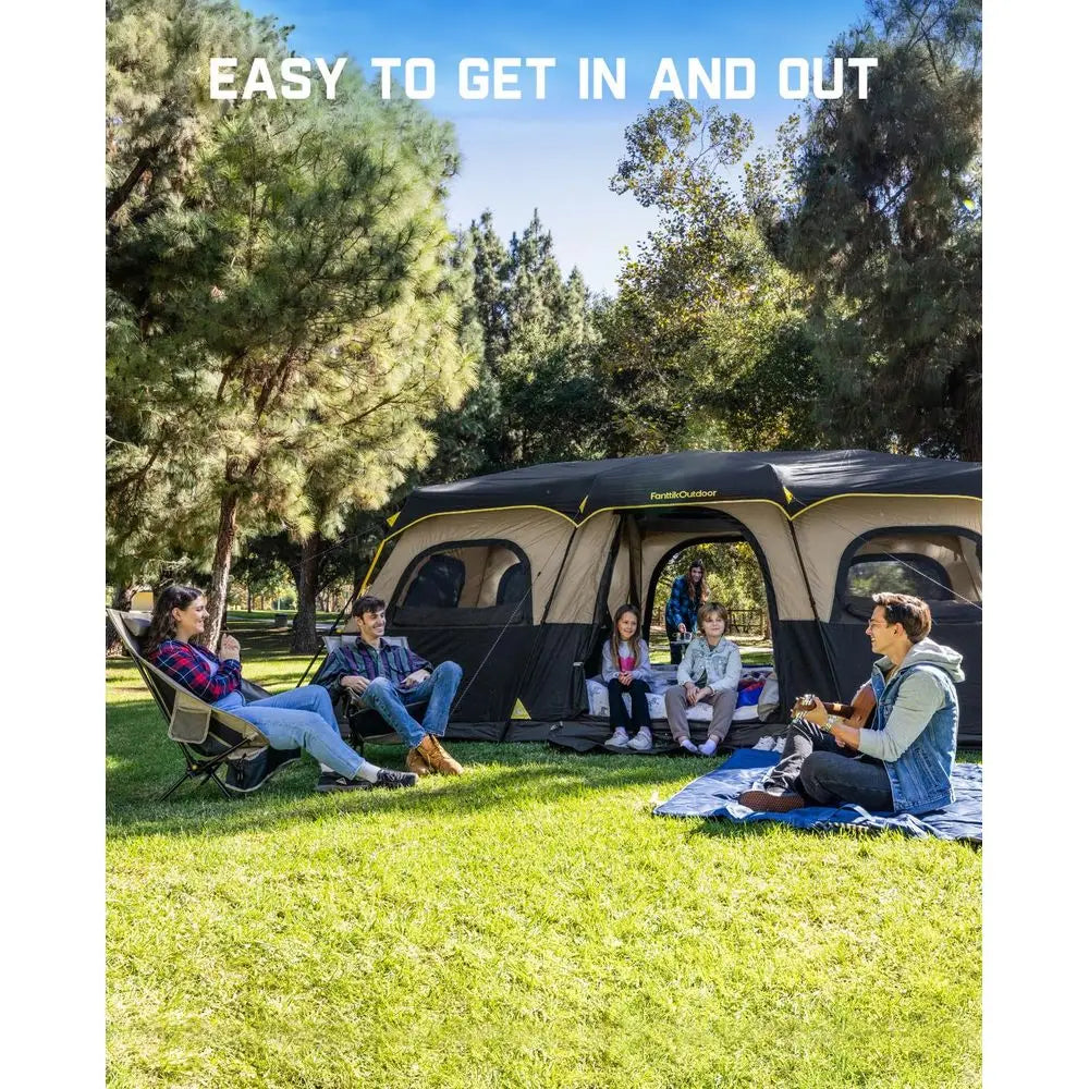 Instant Cabin Camping Tent – 6 to 12 Person Family Tent with 60-Second Setup & Rainfly