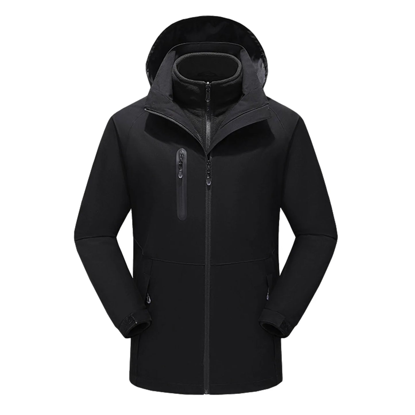 Men’s Heated Winter Jacket USB Thermal Hooded Outdoor Coat