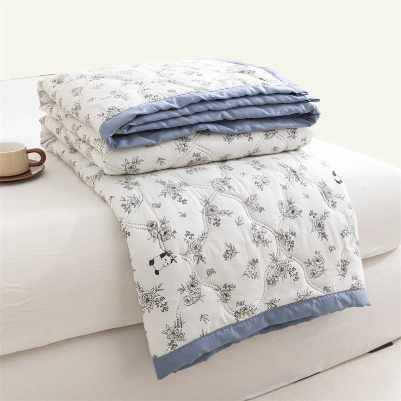 Floral Style Duvet Summer Thin Quilt Skin-friendly Bedspread Air Conditioning Blanket edredones Adults Kids Room Comforter Quilt