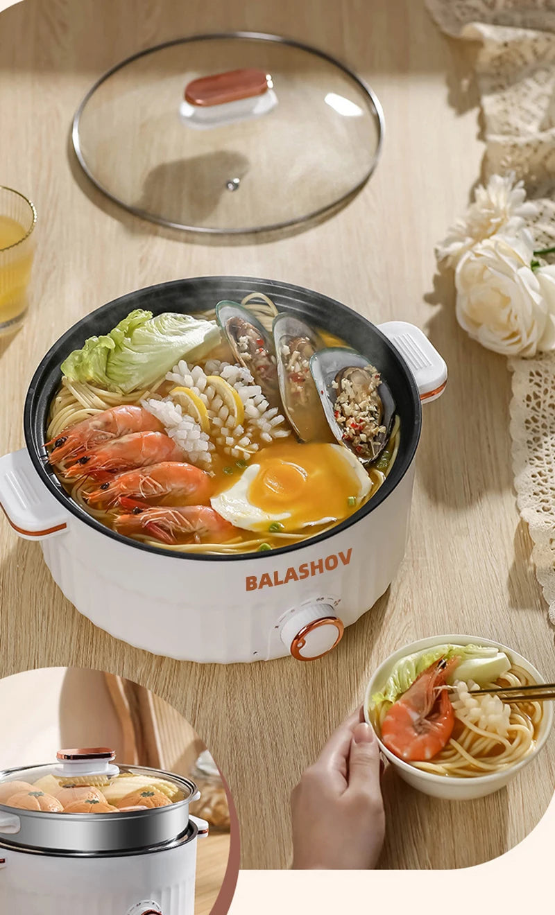 3L Portable Electric Rice Cooker 110V US Multifunctional Double Layer Pan Non-stick Cookware for Kitchen and Home Appliance