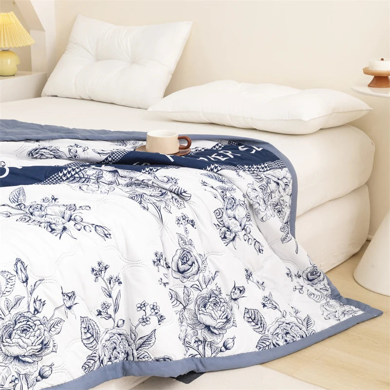 Floral Style Duvet Summer Thin Quilt Skin-friendly Bedspread Air Conditioning Blanket edredones Adults Kids Room Comforter Quilt