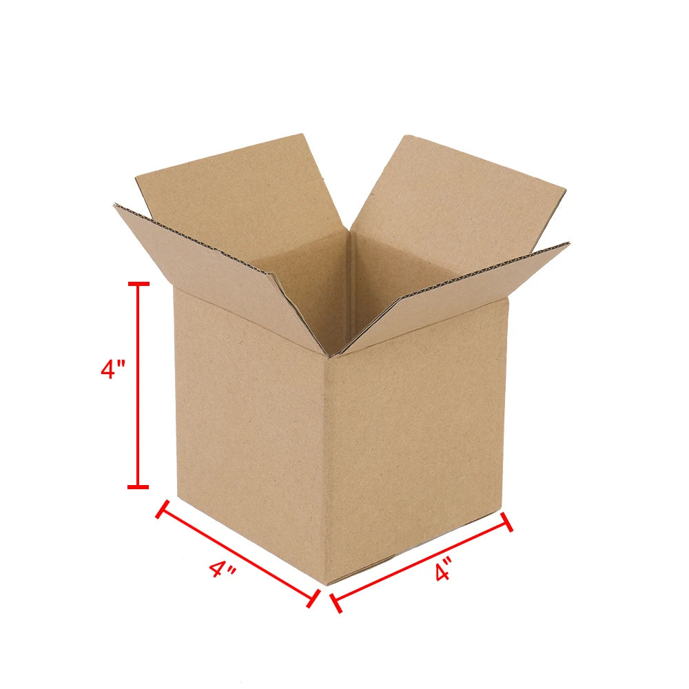 100-Pack 4 x 4 x 4 Inch Corrugated Gift & Shipping Boxes. Kraft Cardboard Mailing Boxes for Packaging, Small Business & Ecommerce