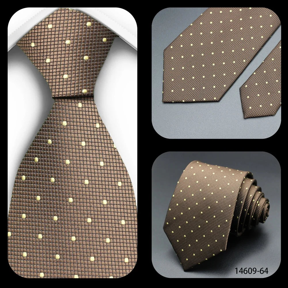 Men’s Classic 7cm Polka Dot Necktie. Luxury Business, Wedding & Formal Dress Tie