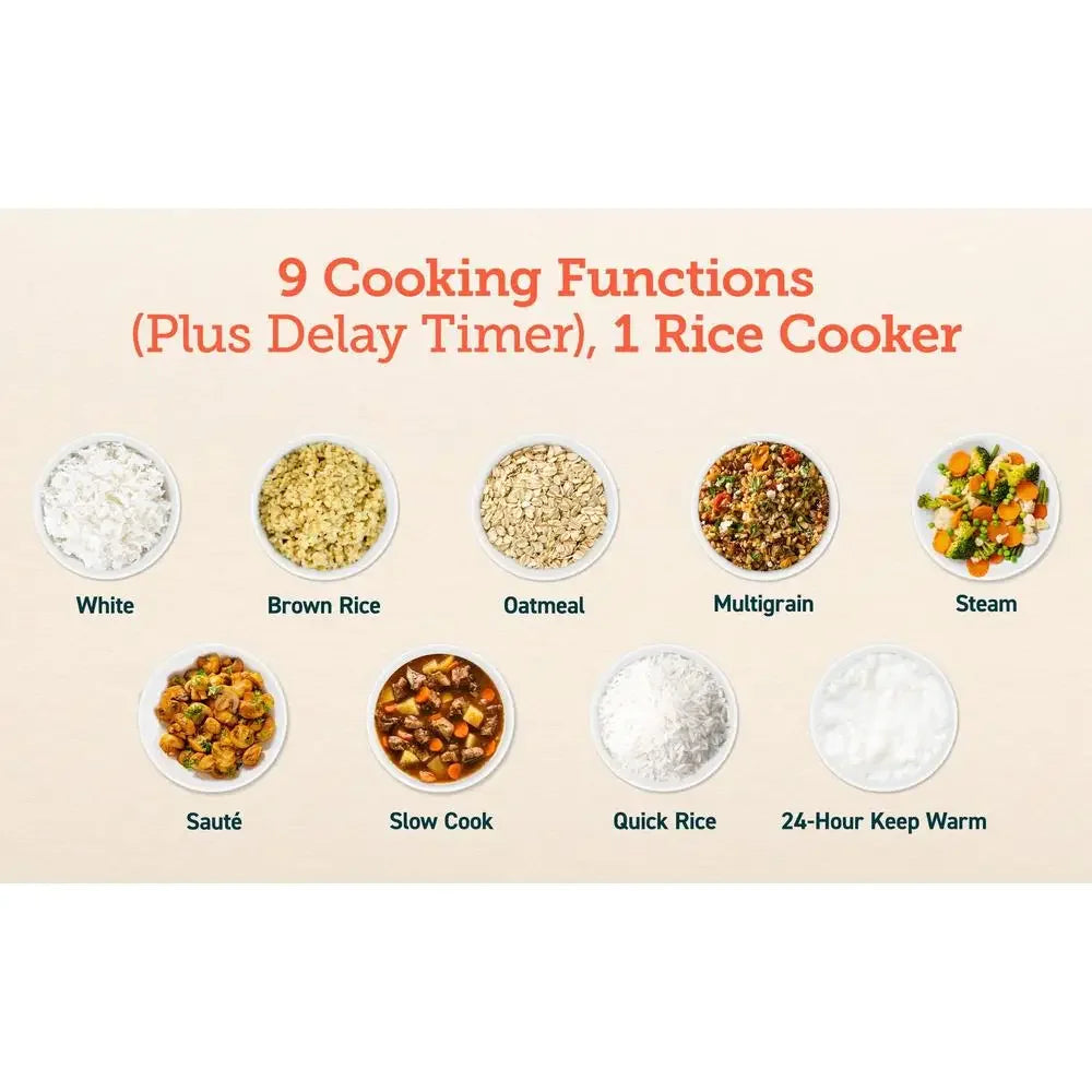 10 Cup Rice Cooker With 9 In 1 Functions Nonstick Inner Pot