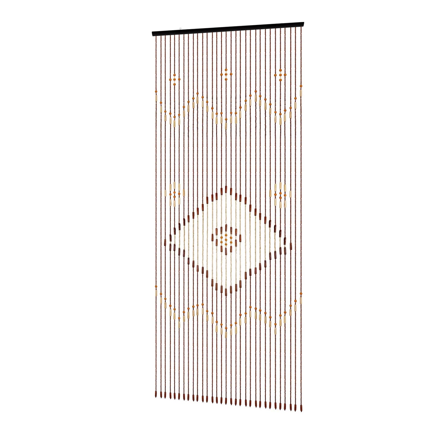 Wooden Bead Door Curtain. Boho Hanging Divider for Doorways & Closets