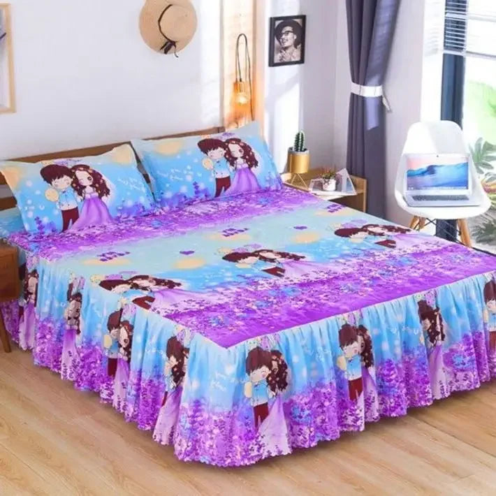 Bedroom Flat Sheets Bed Printed Fashion Modern Queen King Size Washed Cotton Comfortable Bedding Mattress Cover Bedspread New