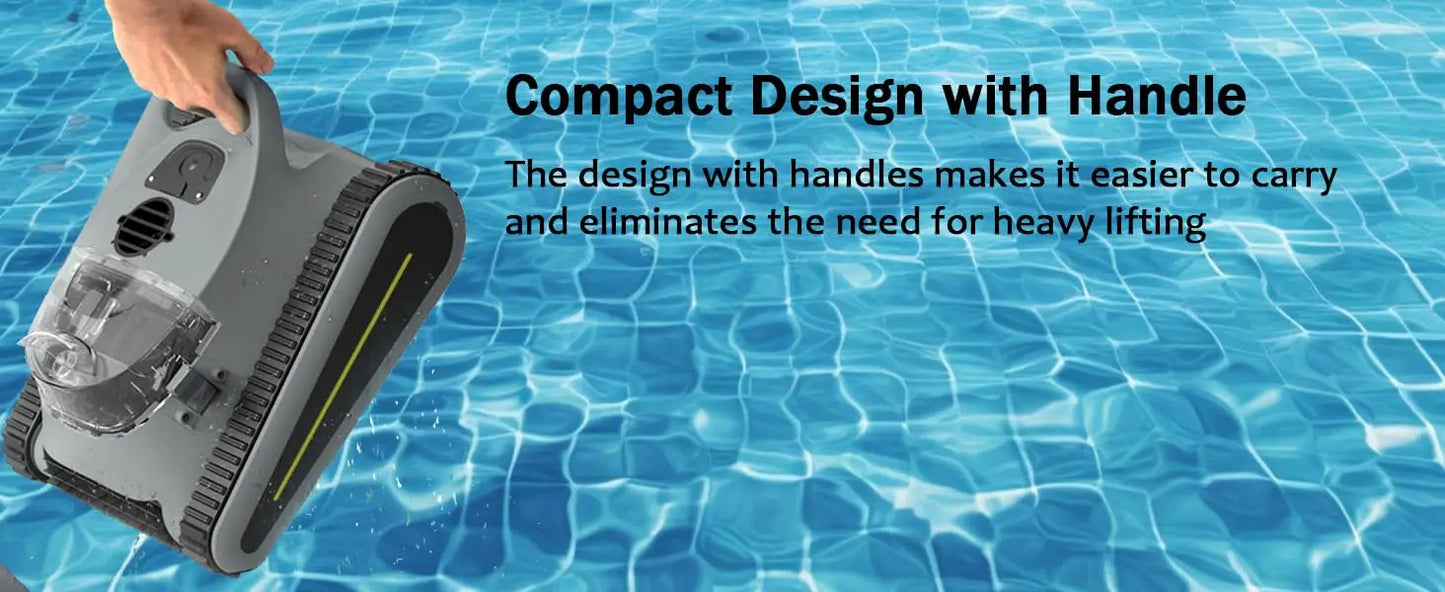 Cordless Automatic Robotic Pool Cleaner | Smart Wall Climbing Pool Vacuum