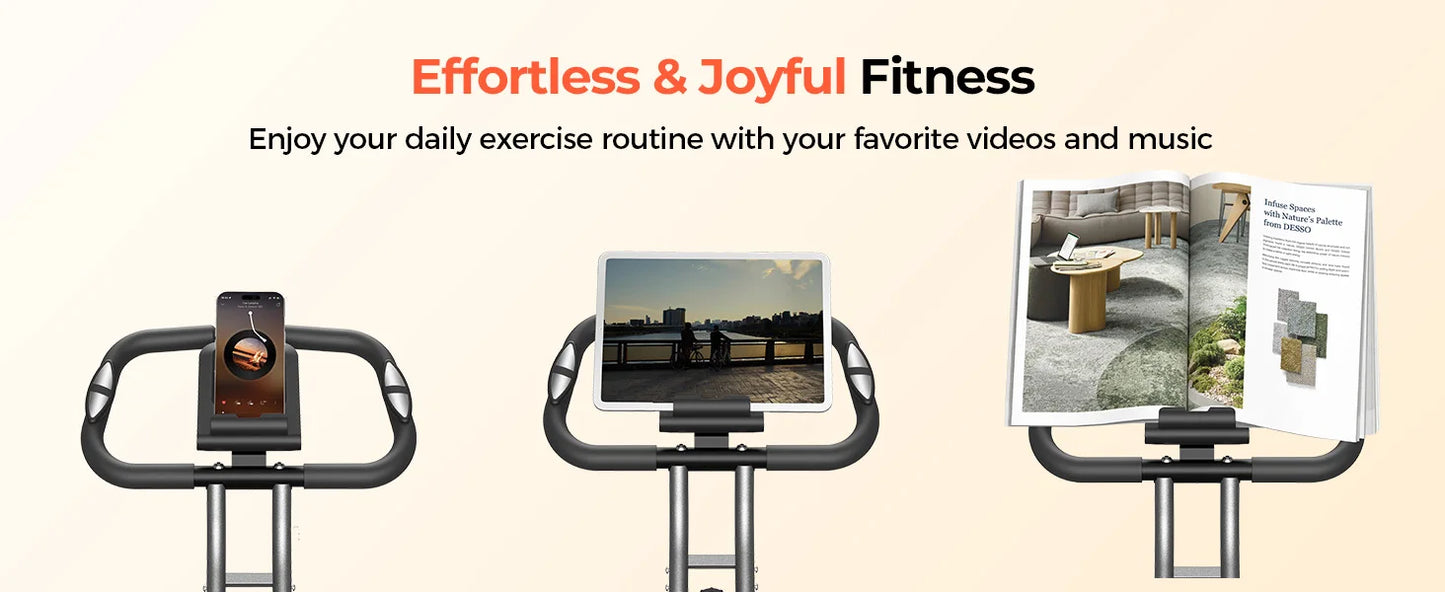Foldable Exercise Bike for Home Cardio Workouts with Adjustable Resistance