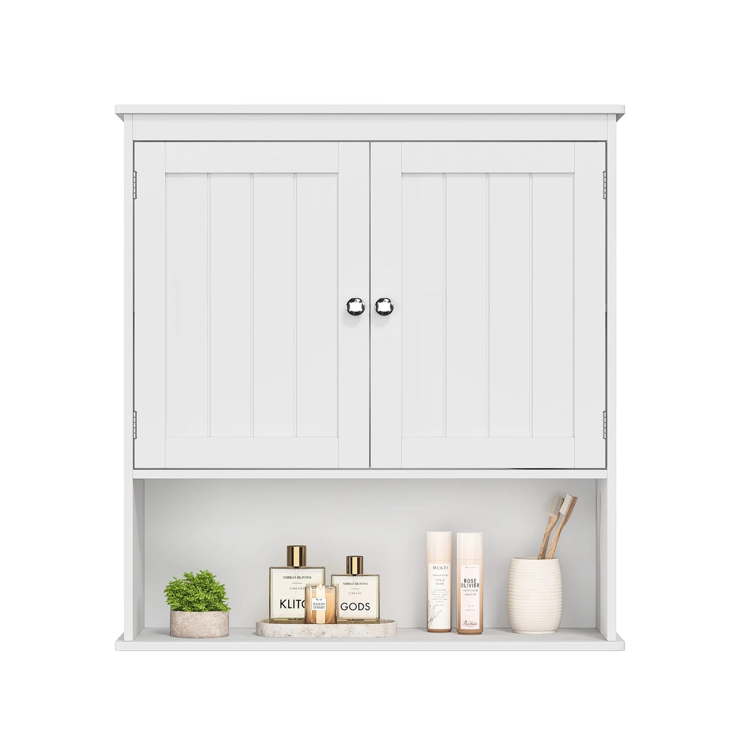 White Wall Mounted Bathroom Cabinet Over Toilet Storage