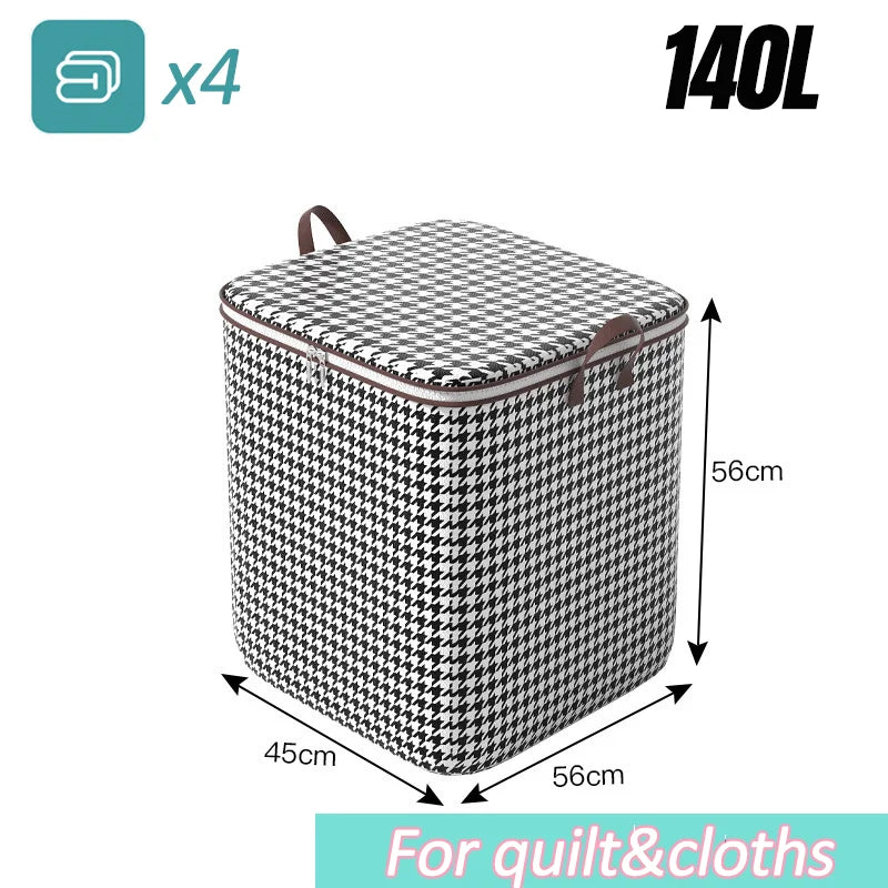 Large Woven Storage Baskets with Lids for Laundry & Home Organization