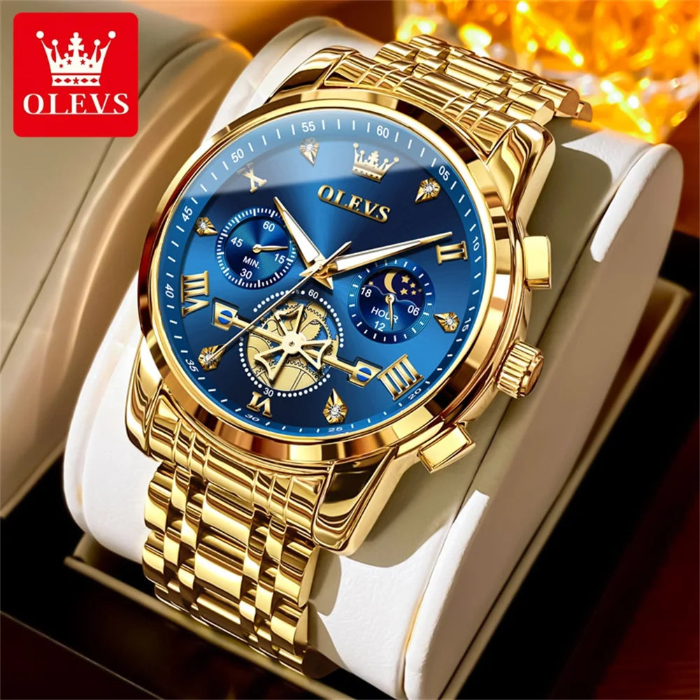 Men’s Classic Roman Numeral Watch. Elegant Metal Bracelet Design