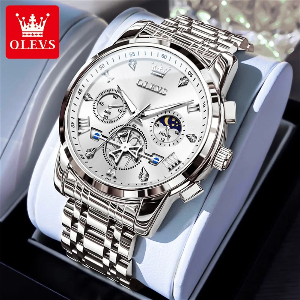 Men’s Classic Roman Numeral Watch. Elegant Metal Bracelet Design