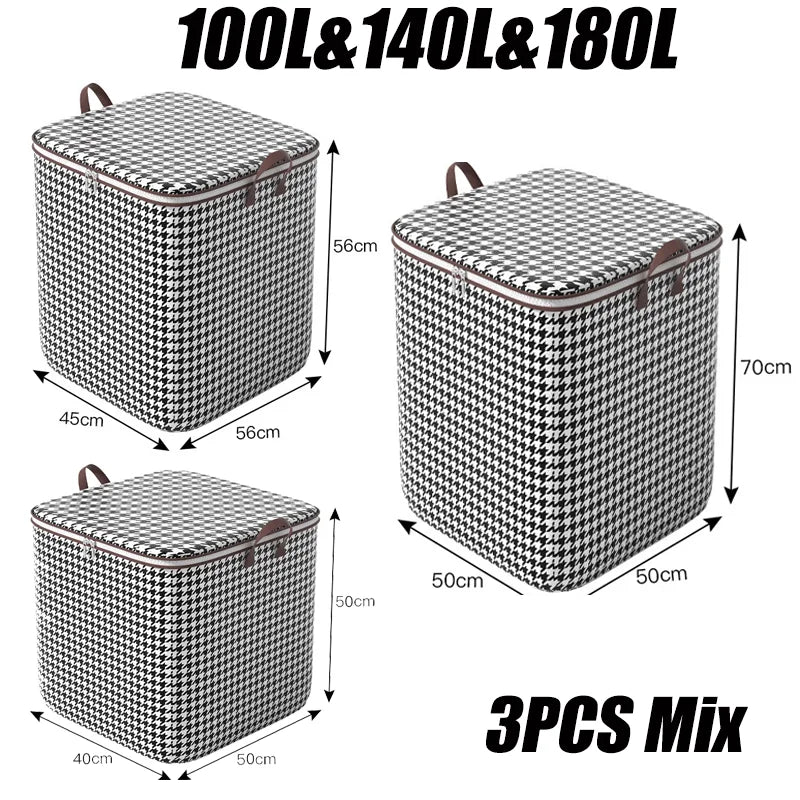 Large Woven Storage Baskets with Lids for Laundry & Home Organization