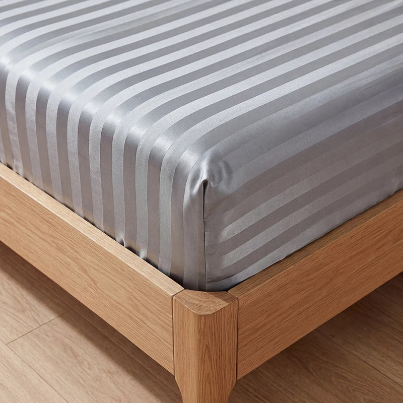 Luxury Satin Jacquard Fitted Sheet & Pillowcase Set