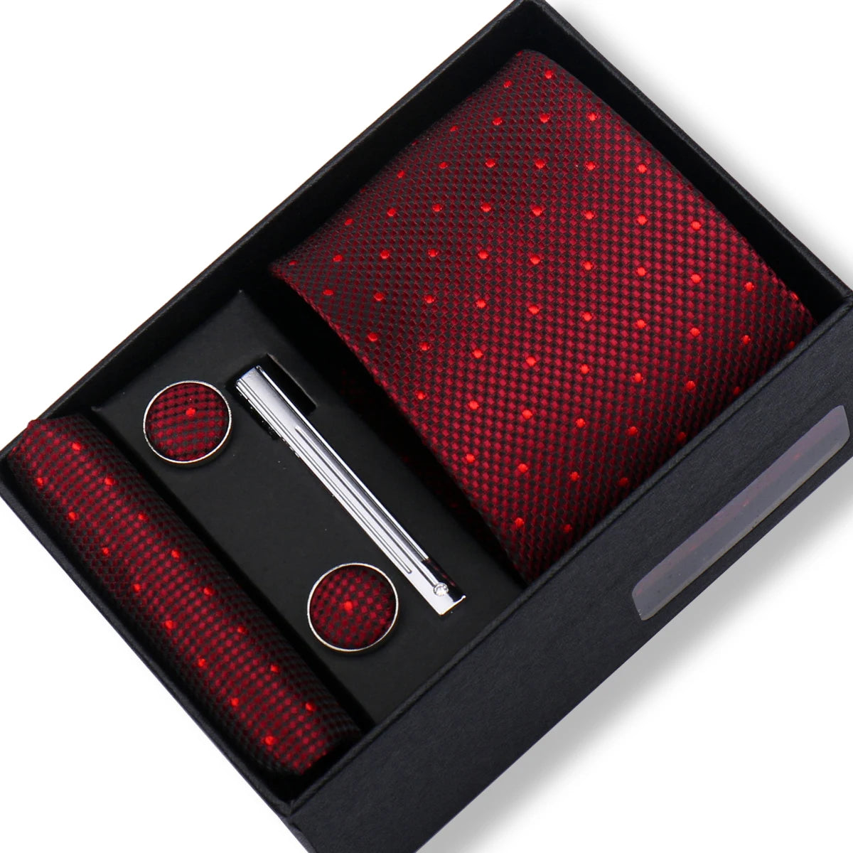 Tie Men With Box Top Quality Business Ties Hanky Cufflink Set Clips Green Necktie Corbatas For Men Wedding In Gift Box Gravatas